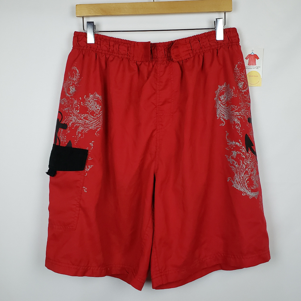 Water Sport Mens Swim Trunks Sz L 36/38 Red - Picture 1 of 7